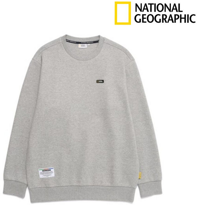 [정품] 내셔널지오그래픽 남녀공용 맨투맨 티셔츠 스몰로고 N223USW010