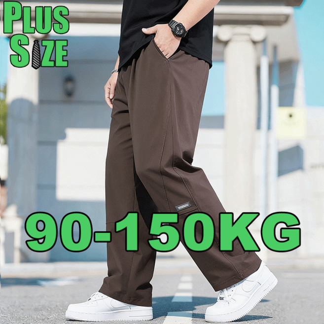 빅사이즈 남자바지 남자바지와이드팬츠 5XL-10XL 남자작업복바지 여름 아이스 롱 팬츠 남성 속건 팬츠 스트레이트 팬츠 조거팬츠 스판 건빵 바지 90-150KG