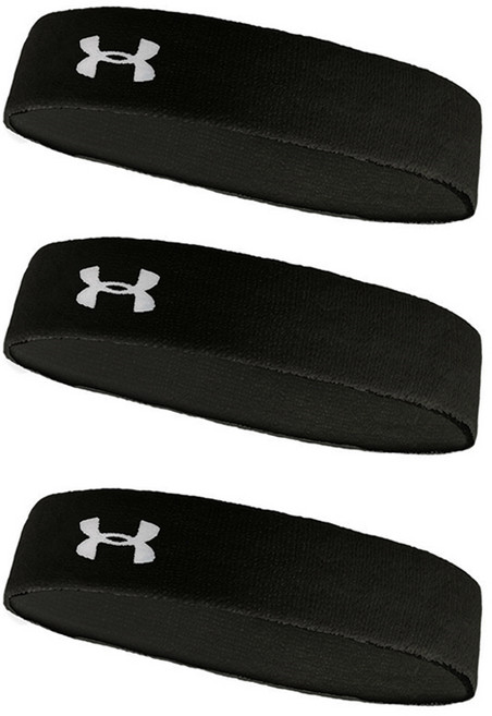 언더아머 퍼포먼스 헤어밴드, 블랙, 3개