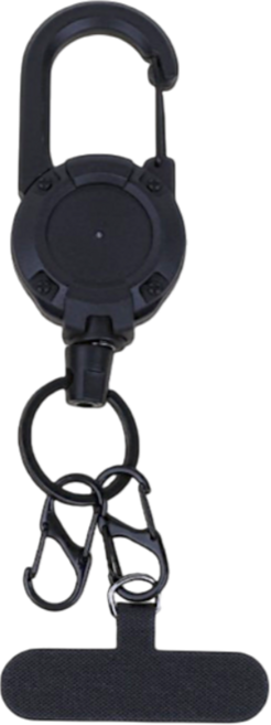 코지박스 핸드폰 스트랩 도난방지 핸드폰줄 고리 와이어 태그홀더 소매치기방지, 1개, 블랙