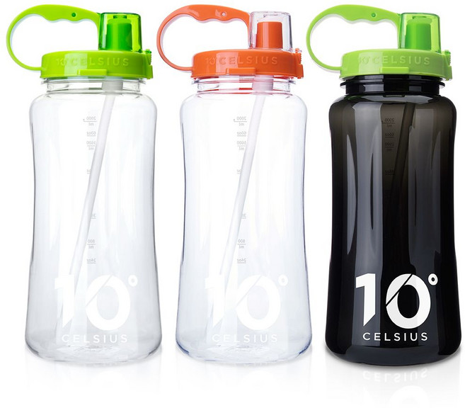 투명물통 허벌라이프 헬스장물통 보틀 2L 트라이탄물통 여름물통 실리콘패킹 빨대물통 빨대물병 빨대 쉐이크대용량물통 수분섭취 sho*027WW, 클리어그린, 1개