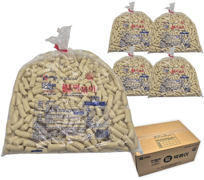 [박스] 맛플랜 비비푸드 밀 떡볶이 떡 (5cm 대) 3.5kg X 4개