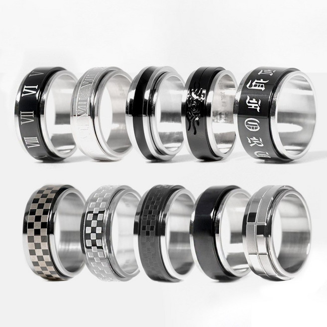 VARAM 써지컬316L스틸 회전반지 10종