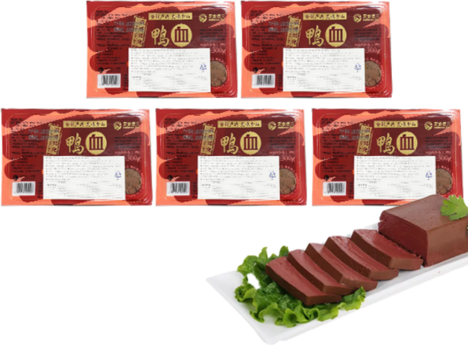 홍홍 중국식품 오리피 오리선지 훠궈 마라탕 중국간식 중국반찬 중국요리, 5개, 300g