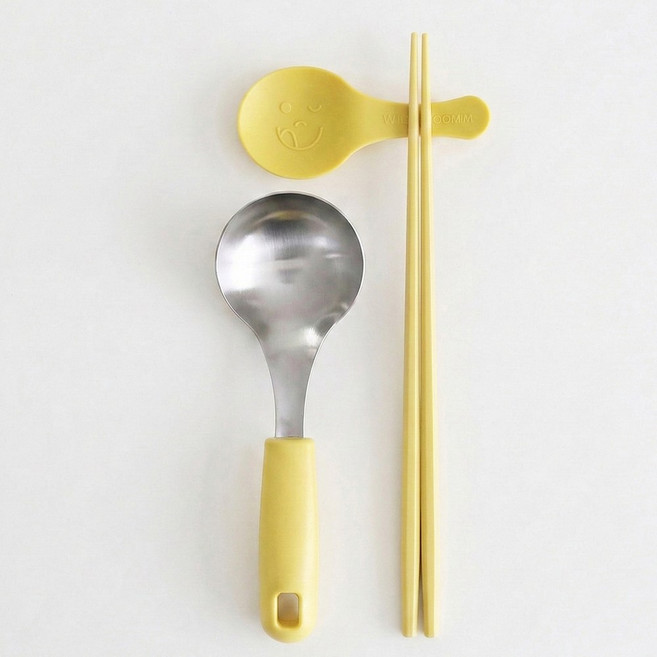 꿈꾸는키친 컬러핏 마라탕 수저세트, 1세트, 숟가락+수저받침+젓가락, 머스타드