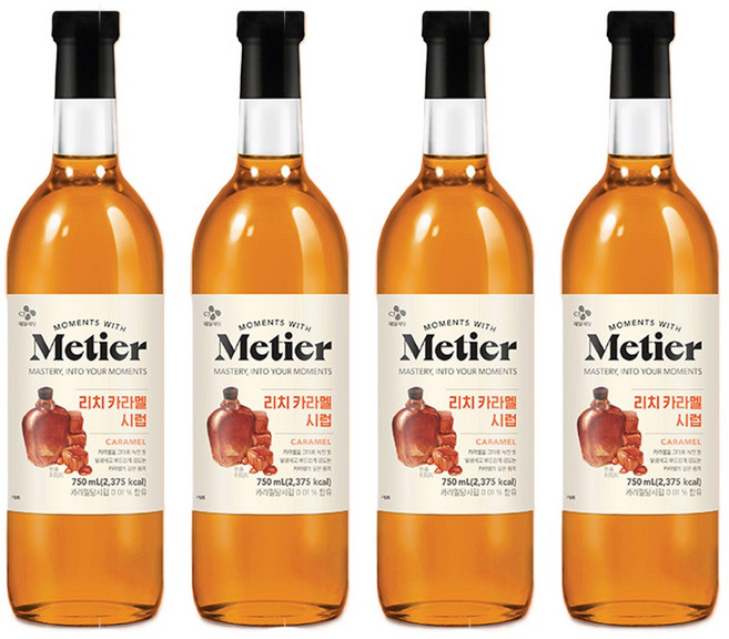 메티에 리치카라멜향 시럽, 750ml, 4개