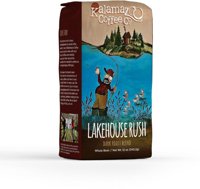 Lakehouse Rush 원두 커 다크 로스트 355ml12온스 백 1개 KALAM아조 AZOO COFFE, Lakehouse Rush 원두 커 다크 로스트 355