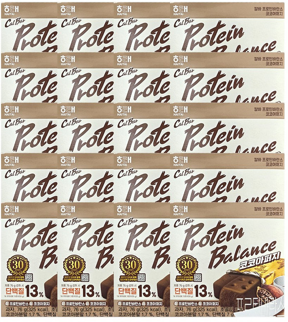 해태제과 칼바 프로틴바란스 코코아퍼지 (30개입)한박스, 76g, 20개