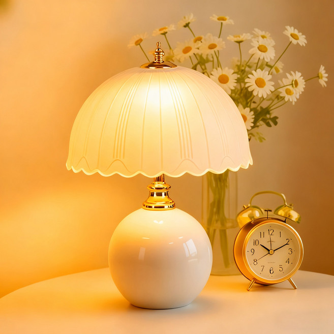 ZOZOFO 빈티지 테이블 스탠드 조명 감성 무드등 인테리어 조명 스탠드 침실 조명 거실 무드등 LED 조명등 수유등 취침등 수면등 색상 가변 다단 밝기 조절, 스노우 화이트