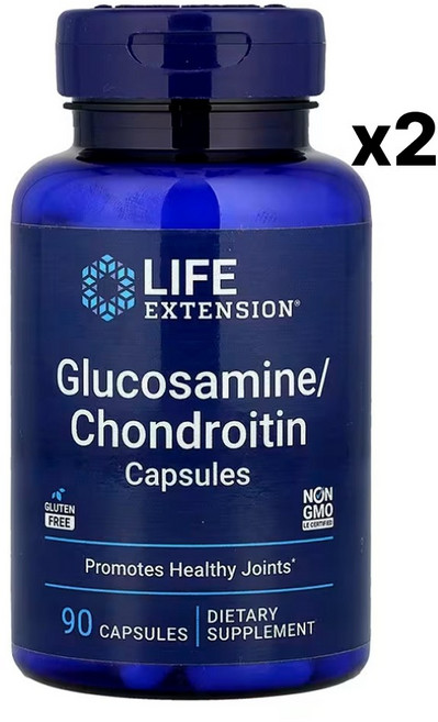 라이프익스텐션 글루코사민 콘드로이친 500mg 90캡슐 x 2통, 2개, 90정