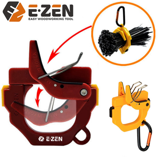 이젠 산업현장 필수 원터치 케이블타이 홀더 (노랑색) 타이밴드 케이블 정리기, 1개, 옐로우