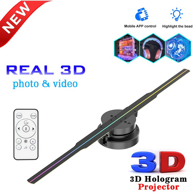 42cm 3D 홀로그램 팬 Wifi 리모컨 맞춤 아이콘 DIY 비디오 로고 LED 네온 조명 회전 디스플레이 광고 3D, 02 42cm Standard, 03 AU PLUG