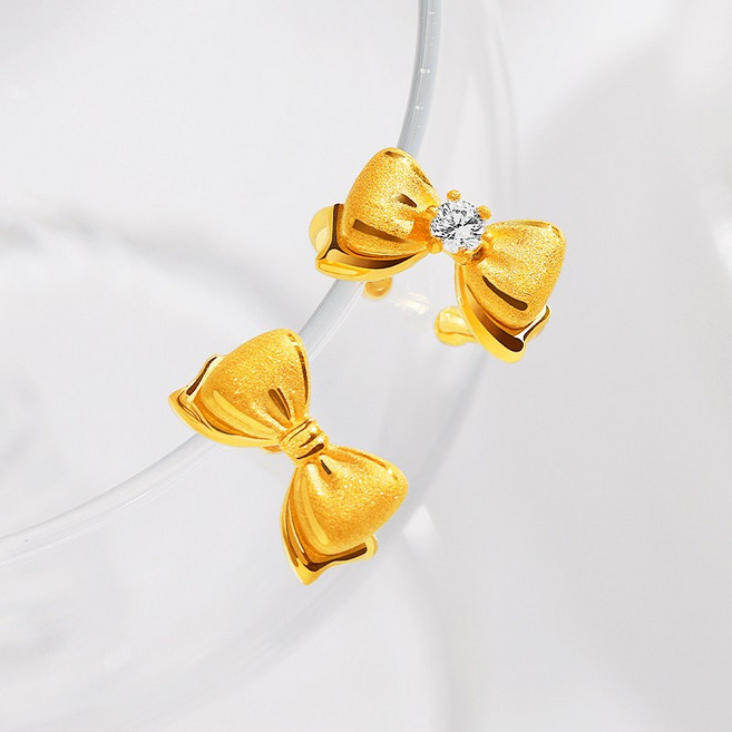 [골드팡] 24k 순금 베이비볼륨리본 돌반지 3.75g (당일도착) [복선물패키지 증정] 첫돌선물 애기 아기 조카 백일반지