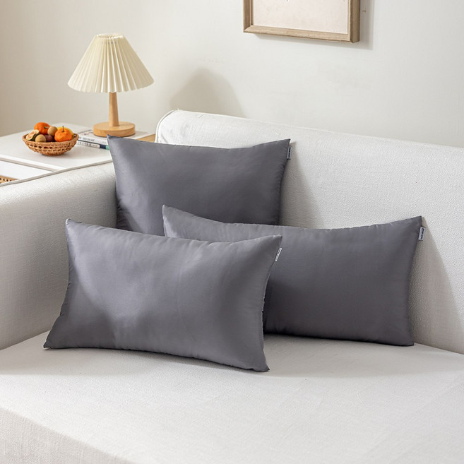 [생활방수] 커버무드 소프트 소파 쿠션 + 솜 포함, 딥 그레이