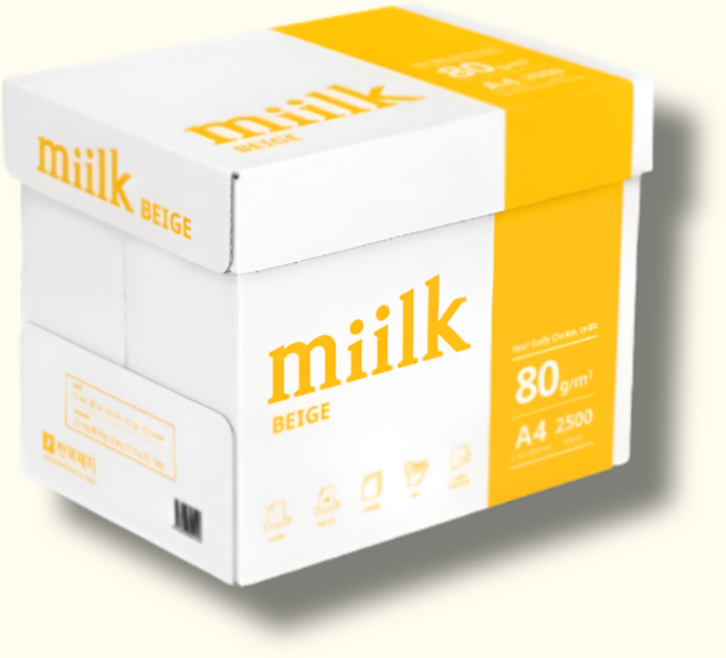 miilk 베이지 복사용지, A4, 2500개