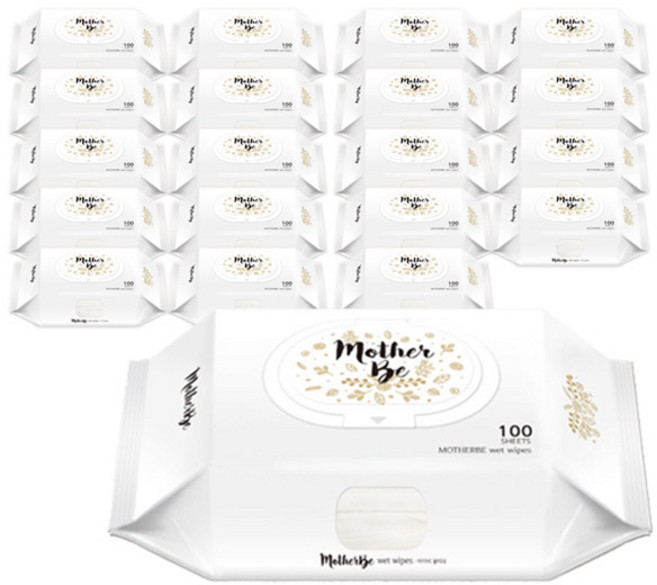 마더비 물티슈 100매 20개입, 1세트, 264g, 100매입
