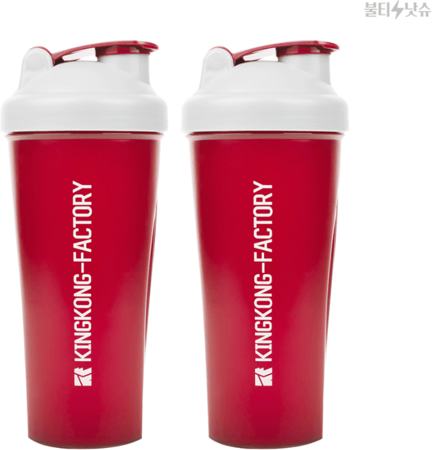 킹콩팩토리 안정된 그립감 밀폐력 쉐이커 대용량 물통 레드, 2개
