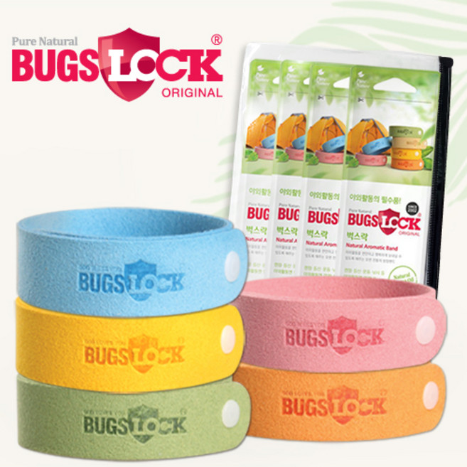 벅스락 방향밴드 국산정품, 1개, 12개입, 보관파우치 세트, 색상 혼합