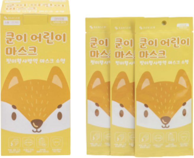 핏미황사방역마스크(KF94)(소형)(흰색) 25매, 1개, 흰색