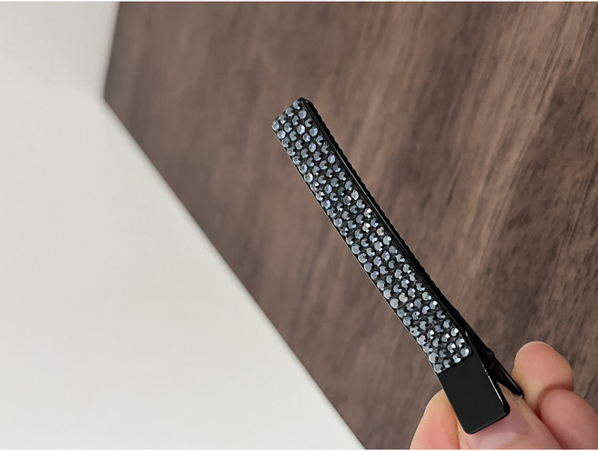 큐빅 슬림 앞머리 집게핀 자동 헤어핀