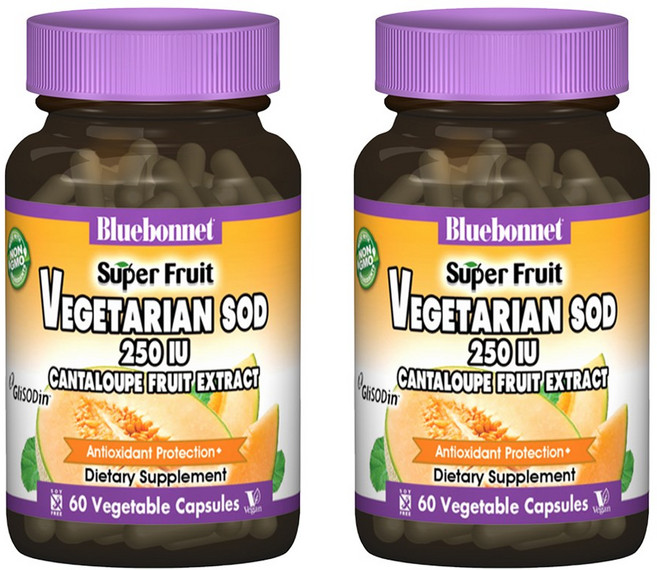 Bluebonnet 超級水果素食 SOD 250IU 哈密瓜萃取物素食膠囊, 60錠, 2個