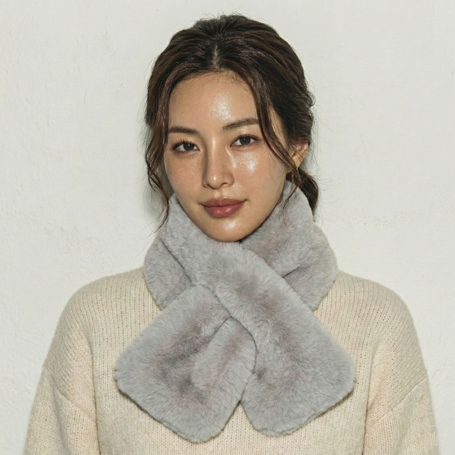 루바노 몽실한 쁘띠 목도리 페이크퍼 밍크