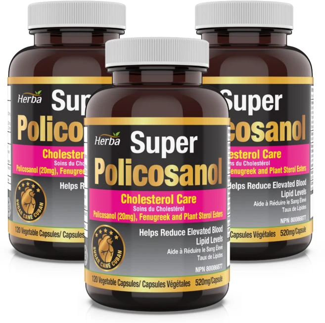 폴리코사놀 20mg 120식물성캡슐 옥타코사놀 62.56%함유 슈퍼 Policosanol 허바 캐나다, 3개, 120정 - 쿠팡