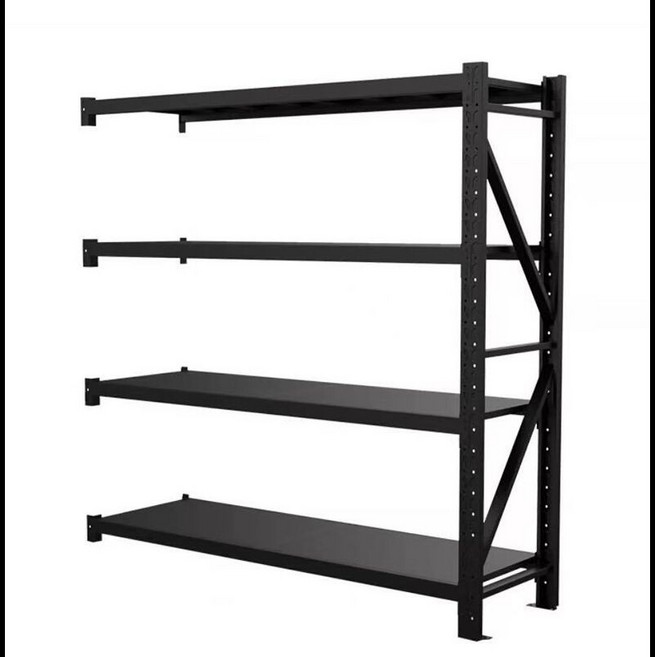 조립식 이동식 선반 메탈랙 바퀴 4단 달린 철제 하프 앵글 (고정식) 물류, 150X50X200cm/180KG, A. 블랙샌드 4단