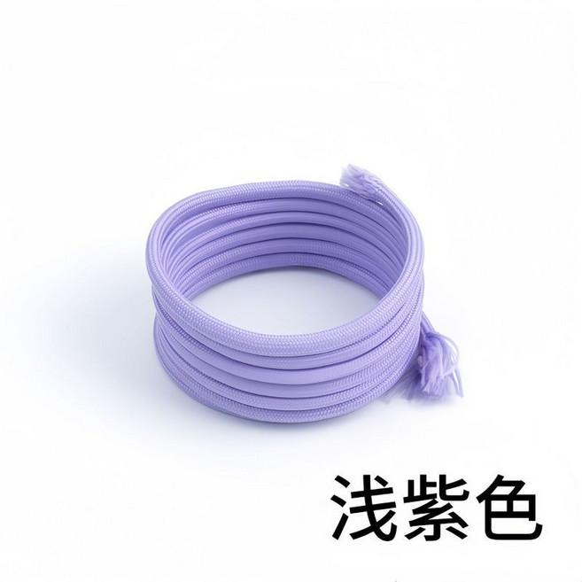 5彩色滌綸繩子跳點傘繩手工包芯圓繩抽繩鑰匙扣編織繩包掛件 副廠商品, 淺紫, 1個