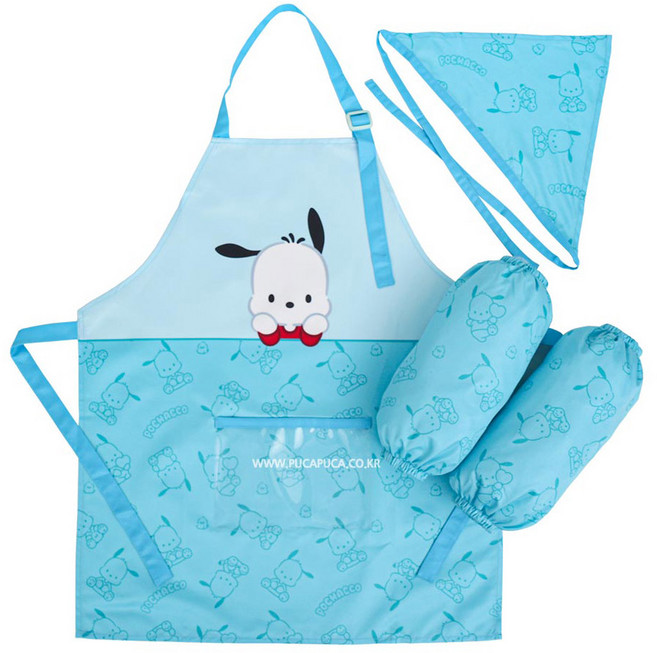여아 남아 산리오 앞치마 + 허니 토시 + 두건 3종 세트
