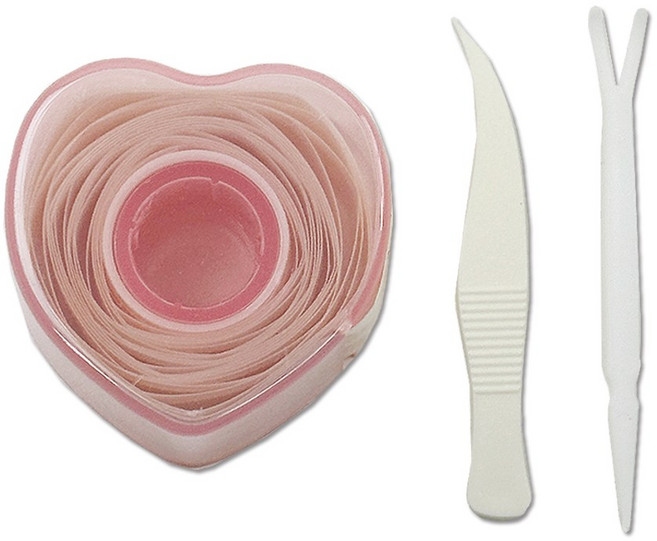 자연스러운 누드 레이스 쌍테 물묻혀서 사용하는 KC인증 미브린 롤타입 쌍커풀 테이프, 1개, 롤형 A타입-기본반달형