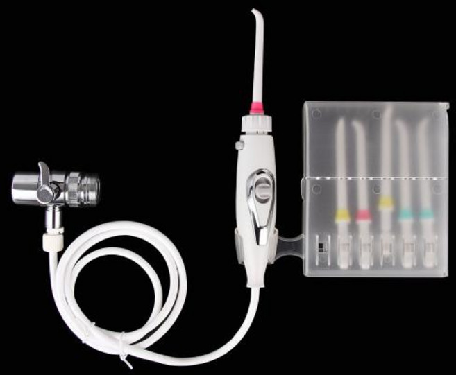 치과 스파 수도꼭지 탭 구강 Irrigator 물 Flosser 칫솔 관개 치아 청소 스위치 제트 가족 치실, 1개, 1)X2, 1) X2