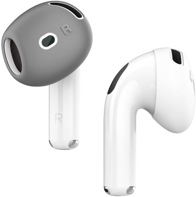 elago AirPods 4 耳機耳塞保護套 防刮防塵, 深灰/白, 1套裝