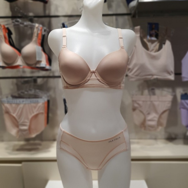 FILA 휠라언더웨어 NC터미널점 ##데일리속옷## 여성 썸머 쿨 히든메쉬 와이어 브라 팬티 세트 BAGDRG2644FPBG