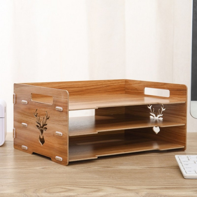 도화지 보관함 4절지 캐비닛 문서 함 지류장 사무실, 3단 가로 브라운