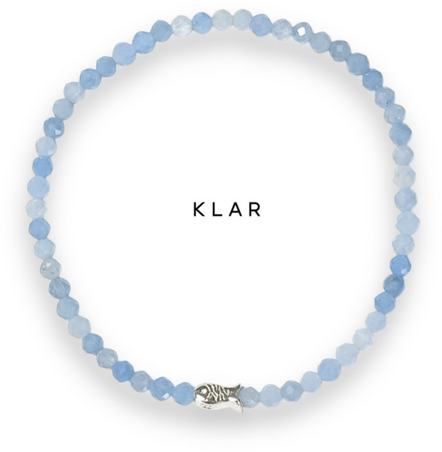 클라(KLAR) 천연 아쿠아마린 실버(92.5) 물고기 팔찌 (3미리 컷팅)