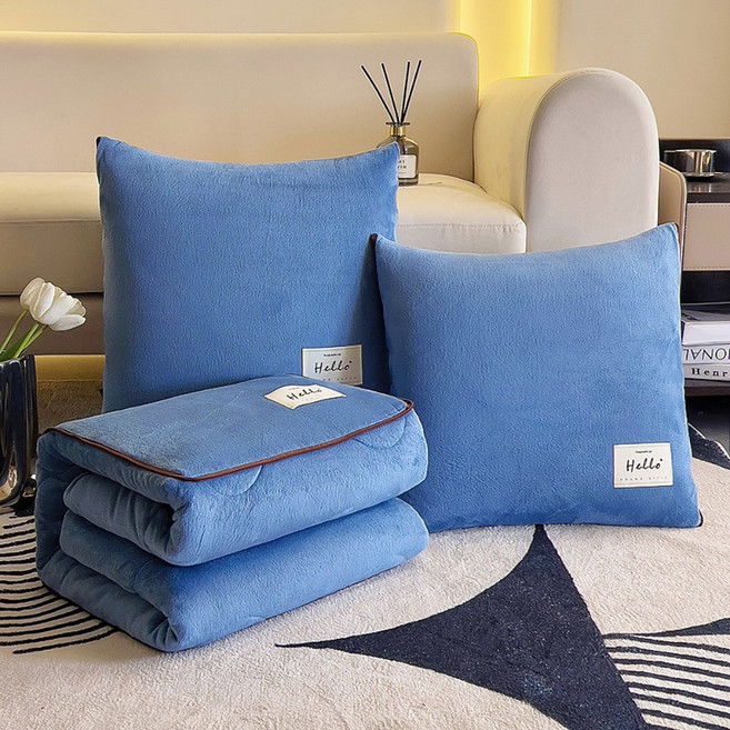 IEDUOS양면 소프트 기모 쿠션 이불 사무실 점심시간 패딩 도톰 담요 차량용/여행용/아웃도어/휴대용 두꺼운 이불