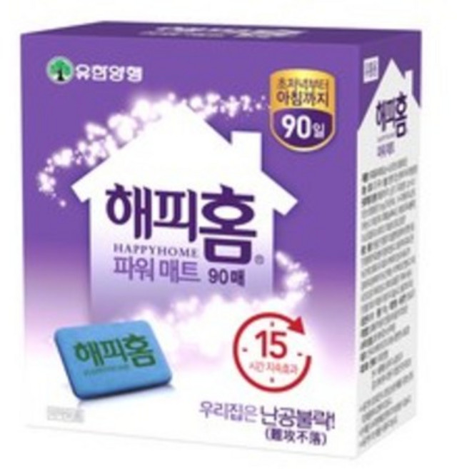 해피홈 파워매트 모기 파리 살충제 리필, 90개입, 1개