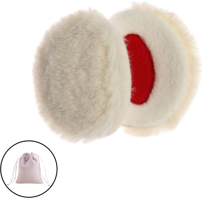 릴렛티 똑딱이 끈없는 귀마개, 인조털-아이보리, 1개