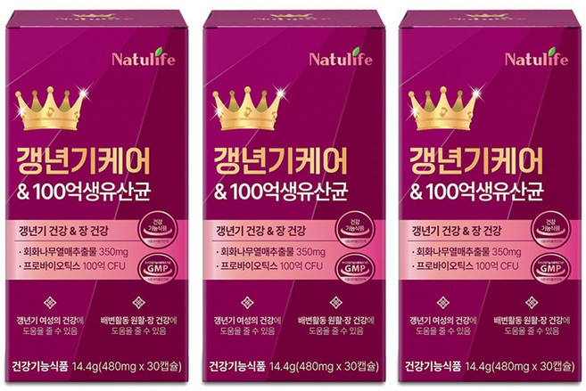 여성갱년기유산균 프리미엄 중년 여성 영양제 소포리코사이드 프리미엄원료 회화나무추출물, 3박스, 30회분