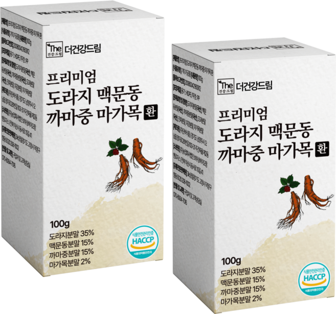 더건강드림 프리미엄 국내산 맥문동 도라지 까마중 마가목 환, 2개, 100g