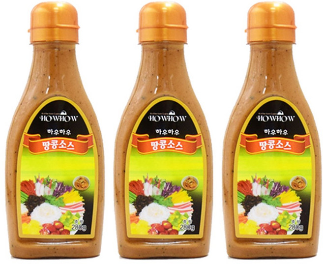 하우하우 땅콩소스, 280g, 3개
