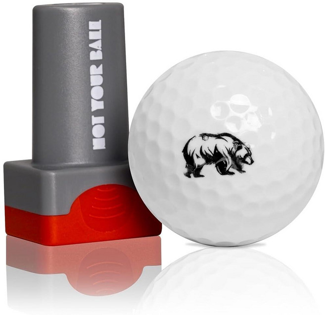 QUBI 골프공 스탬프 골프공 스탬퍼 골프공 식별을 위한 재사용 가능한 셀프 잉크 골프공 스탬프 마커 남성 및 여성용 골퍼를 위한 골프 선물 골프 액세서리 (메이플 리프), GRIZZLY, 1개, GRIZZLY