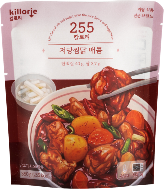 킬로리 저당찜닭 매콤, 4개, 350g