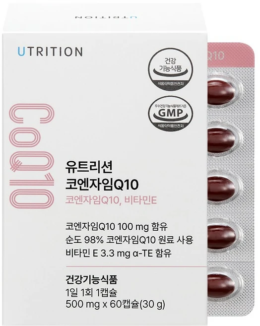 유트리션 코엔자임 Q10 고약사 약들약, 1개, 60정 - 쿠팡