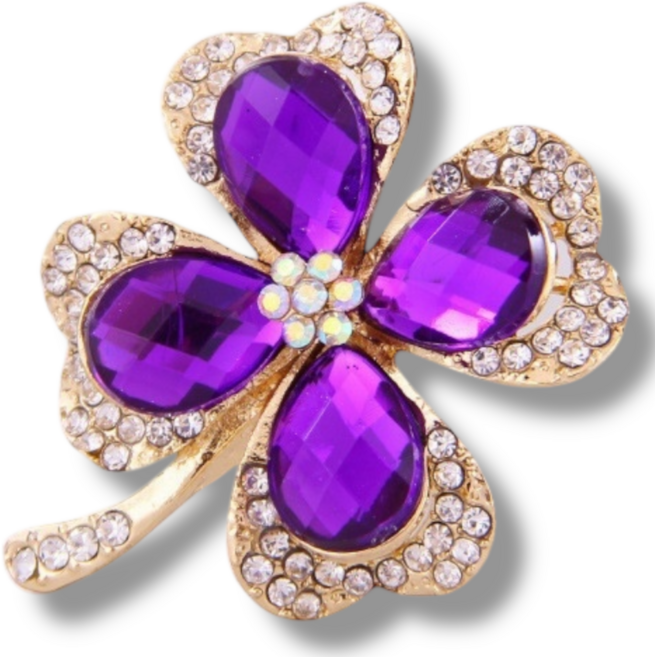 유록 여성 브로치 보라색 악세서리 3종