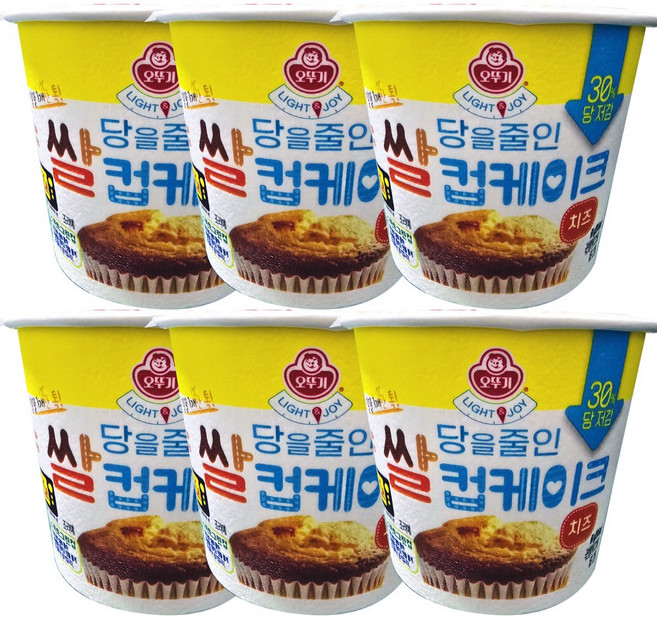 오뚜기 달걀하나톡넣는 쌀컵케이크 치즈, 60g, 6개