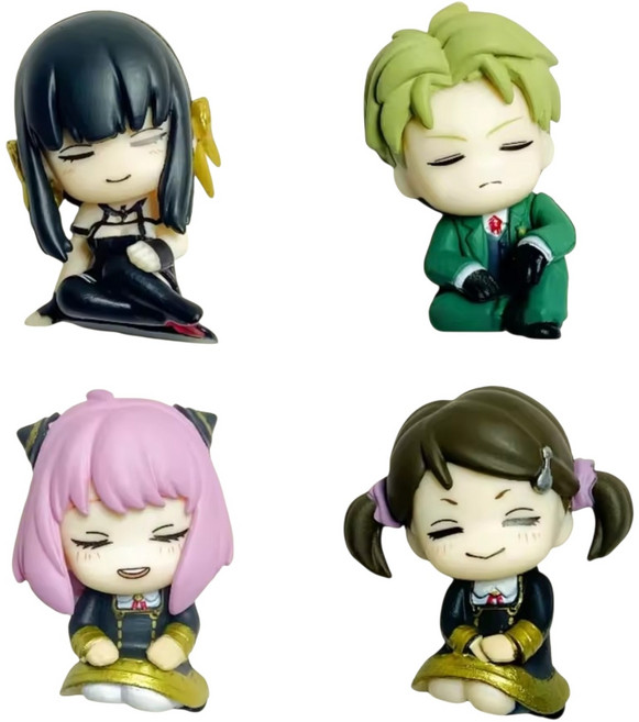 국내배송 애니메이션 스파이패밀리 잠자는 아냐 로이드 포져 피규어 4개세트, 1개