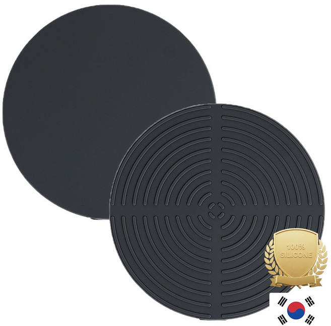 (1+1) 아티즌 쿡 국산 실리콘 인덕션 보호매트 20cm 오브 상판 기스 긁힘 오염 방지 패드 커버 깔개, 2개, 차콜