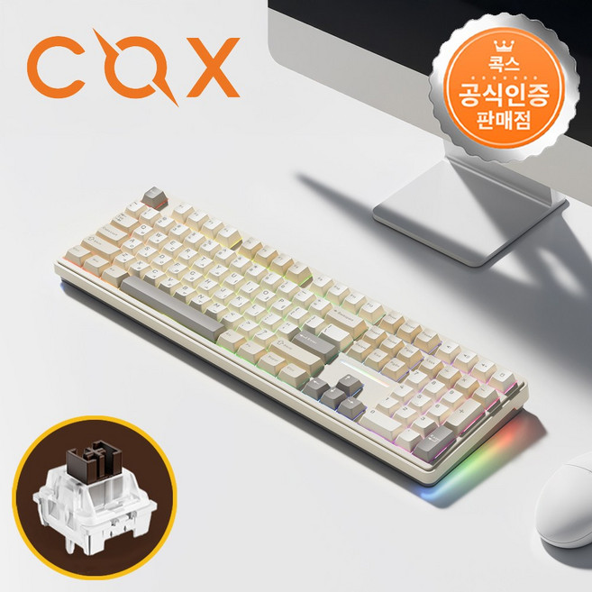 콕스 CPL108 핑거프로텍터 유무선 3모드 기계식 키보드 더스티 베이지 저소음 안개축, 단품, 단품
